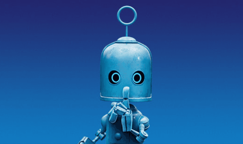 The iconic O2 robot making a 'shh' gesture against a blue gradient background, representing O2's innovative and reliable services. Highlighting Purpl's exclusive disabled discounts for accessible mobile plans and connectivity in the UK