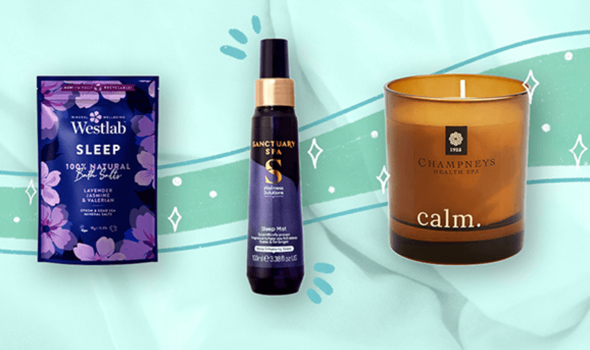 Relaxing sleep products from Boots, including Westlab lavender bath salts, Sanctuary Spa sleep mist, and a calming candle. Discover Purpl's accessible health and wellness discounts for disabled users in the UK.