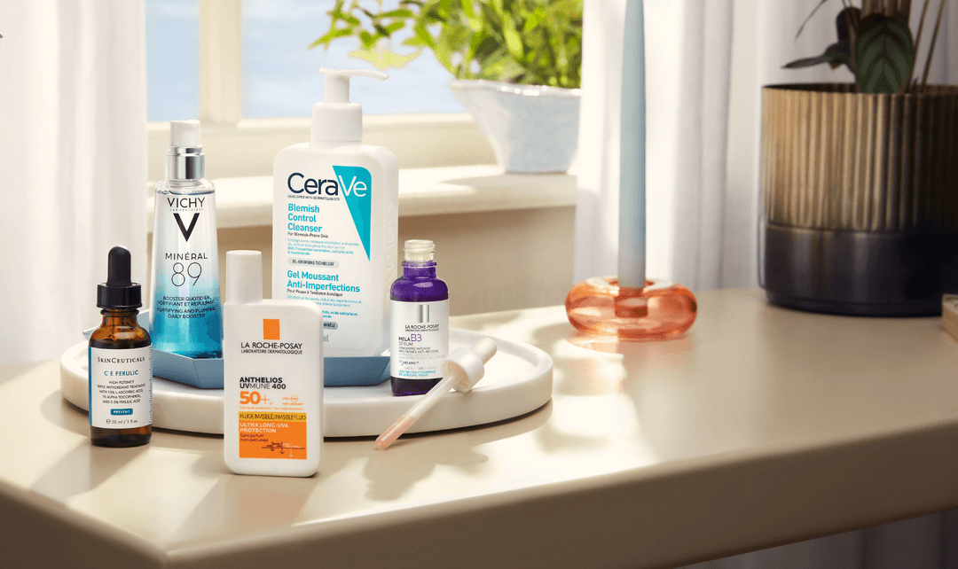  A selection of beauty products displayed on a table