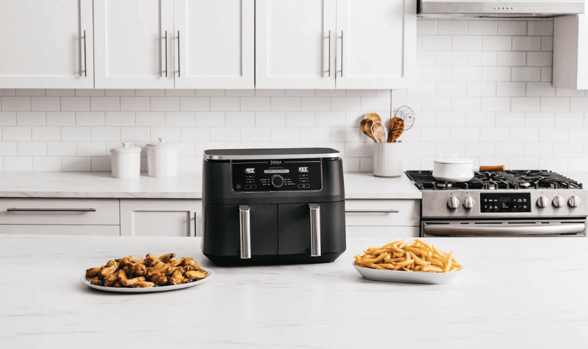 Ninja air fryer in a kitchen