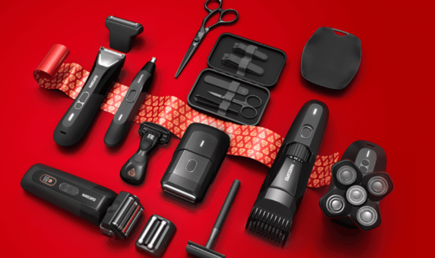 A selection of Manscaped grooming products for men.