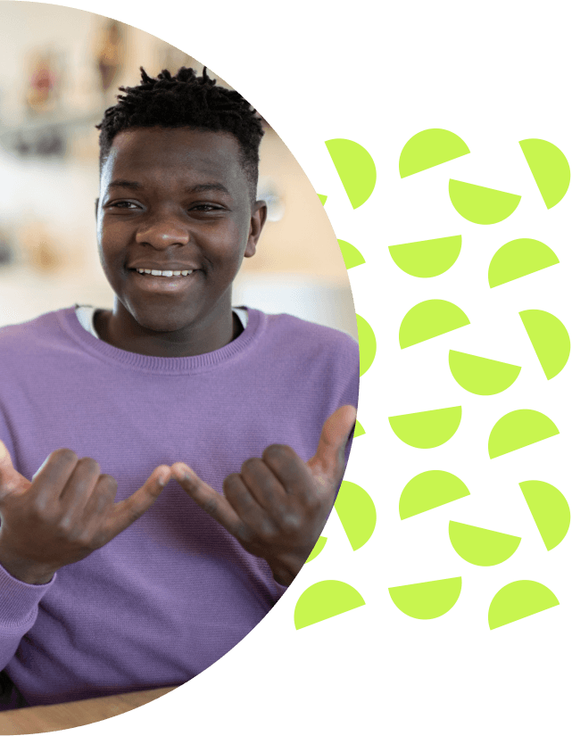 Teenage Boy Using Sign Language