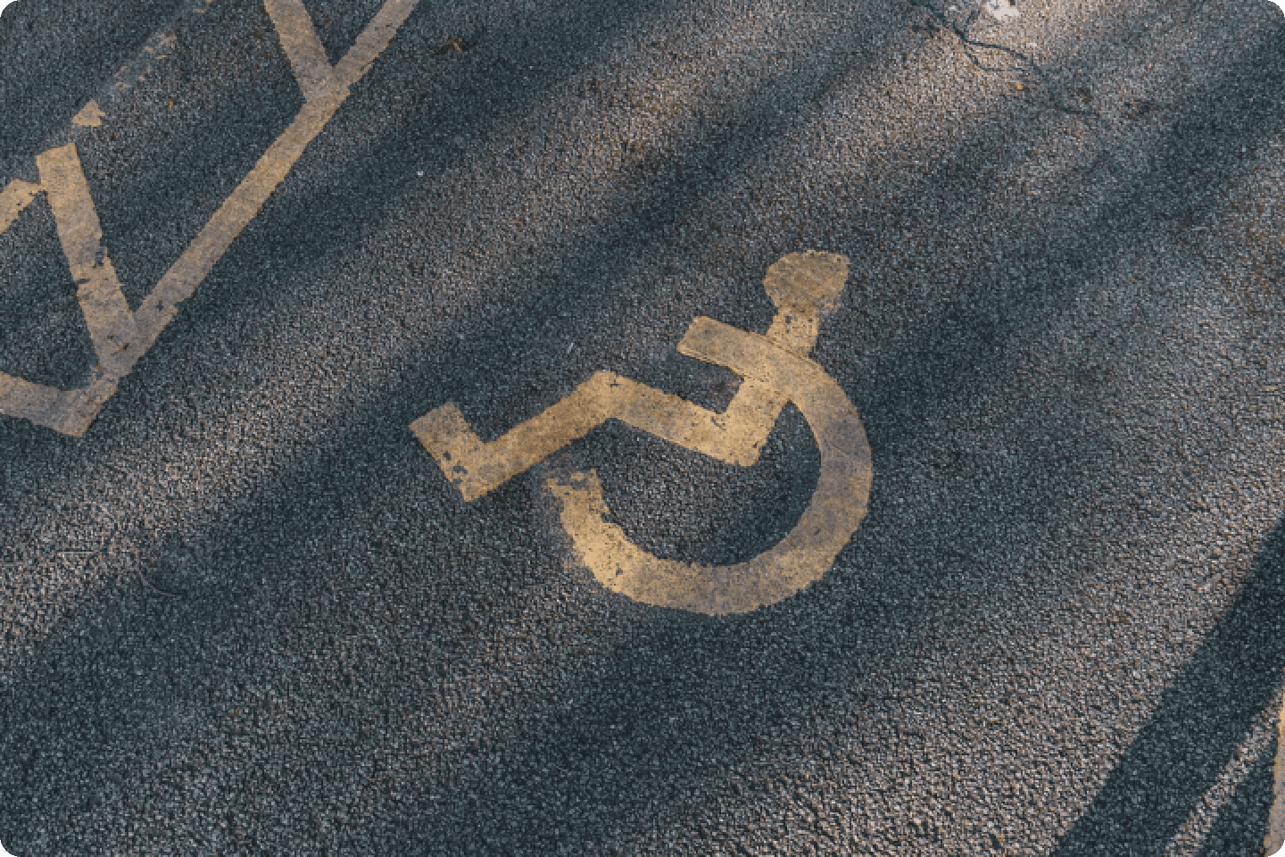 Image of a disabled parking mark on a parking bay