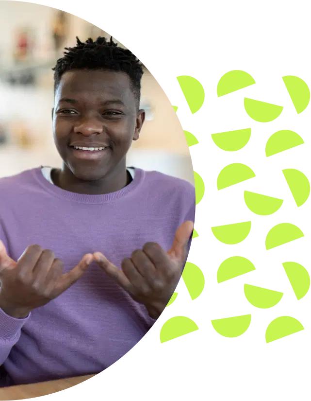 Teenage Boy Using Sign Language