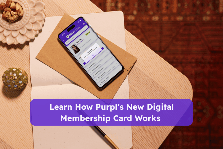 Purpl app open on a phone showing the new digital membership card that people with disabilities and long term health conditions can use to access Purpl discounts.