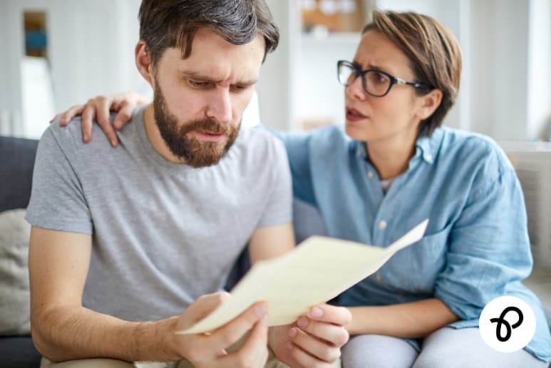 Person reviewing a PIP rejection letter showing disability support guidance and next steps with Purpl discounts.