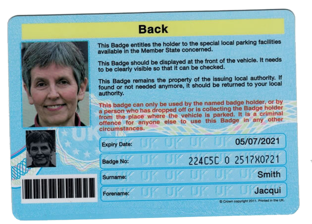 Blue Badge - Reverse side